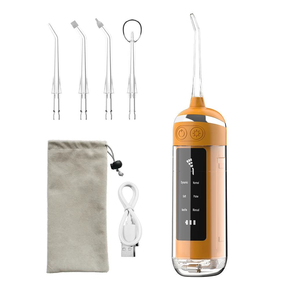 Mini Portable Oral Irrigator, 6 Cleaning Modes, Equipped with a Portable Bag, Suitable for Home Travel, Easy and Portable