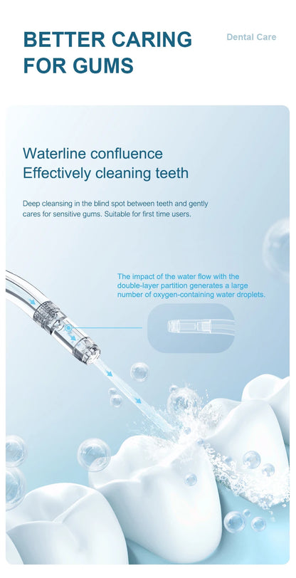 Mini Portable Oral Irrigator, 6 Cleaning Modes, Equipped with a Portable Bag, Suitable for Home Travel, Easy and Portable